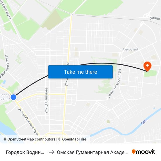 Городок Водников to Омская Гуманитарная Академия map