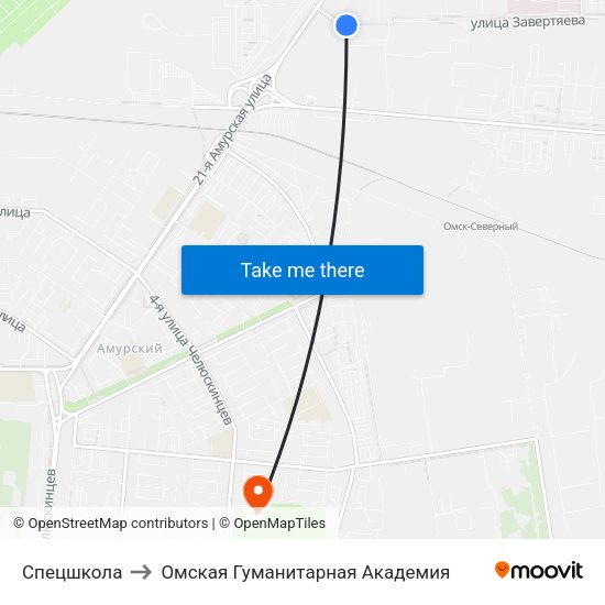 Спецшкола to Омская Гуманитарная Академия map
