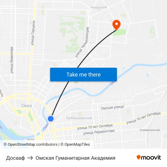 Досааф to Омская Гуманитарная Академия map