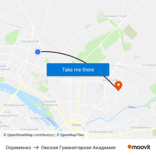 Охрименко to Омская Гуманитарная Академия map