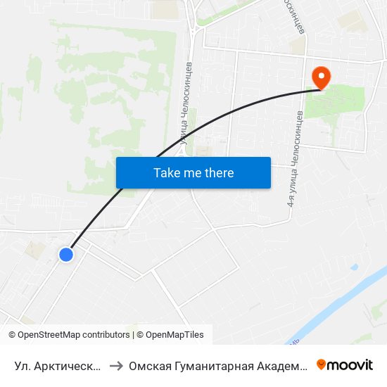 Ул. Арктическая to Омская Гуманитарная Академия map