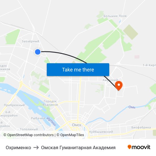 Охрименко to Омская Гуманитарная Академия map