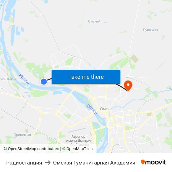 Радиостанция to Омская Гуманитарная Академия map