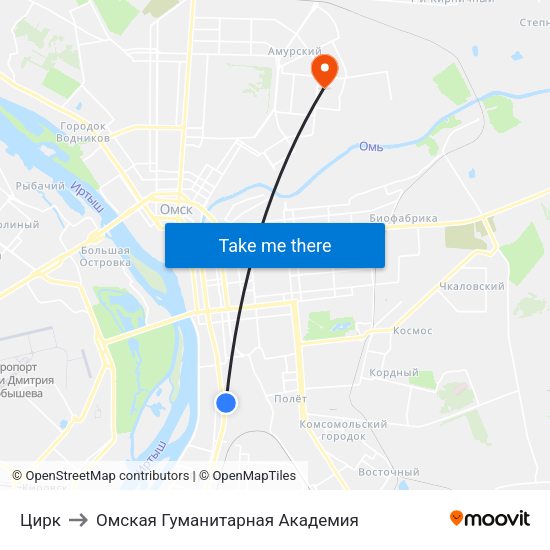 Цирк to Омская Гуманитарная Академия map