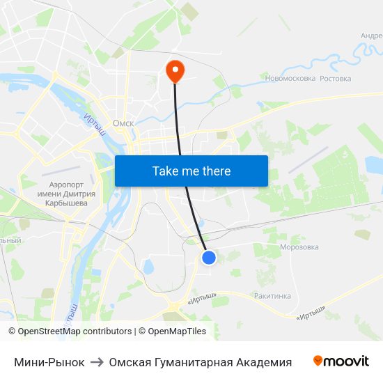 Мини-Рынок to Омская Гуманитарная Академия map