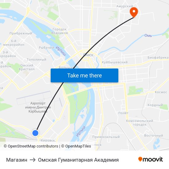 Магазин to Омская Гуманитарная Академия map