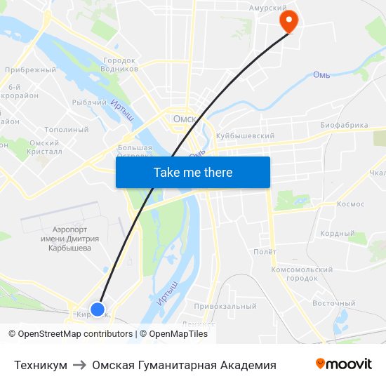 Техникум to Омская Гуманитарная Академия map