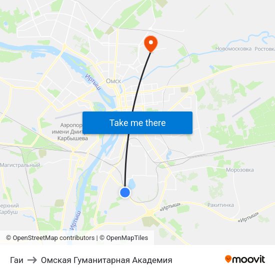 Гаи to Омская Гуманитарная Академия map