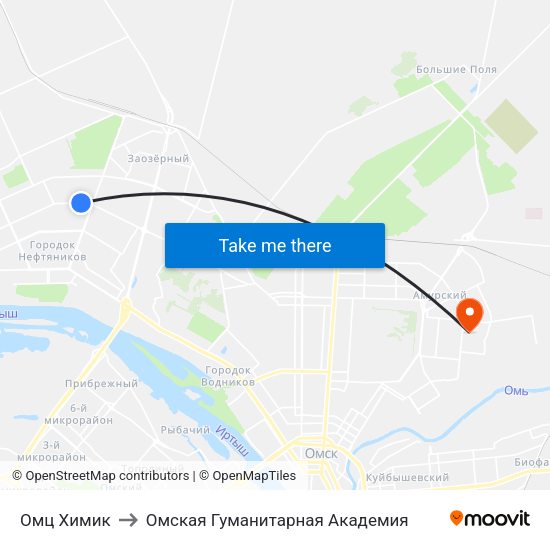 Омц Химик to Омская Гуманитарная Академия map