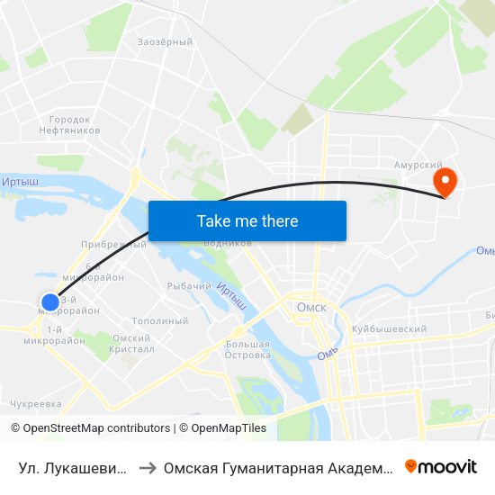 Ул. Лукашевича to Омская Гуманитарная Академия map