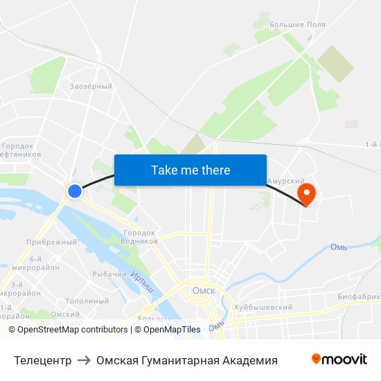 Телецентр to Омская Гуманитарная Академия map