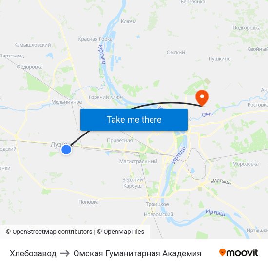 Хлебозавод to Омская Гуманитарная Академия map