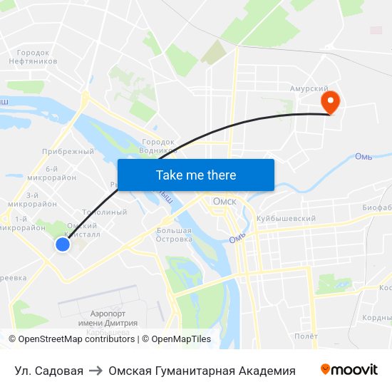 Ул. Садовая to Омская Гуманитарная Академия map