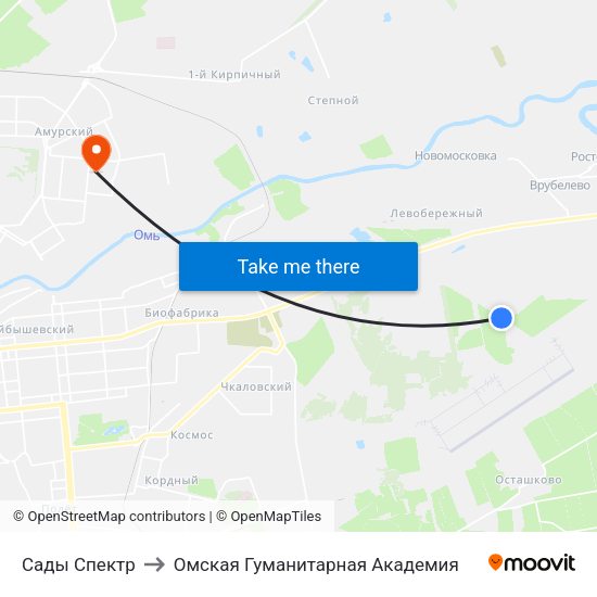 Сады Спектр to Омская Гуманитарная Академия map