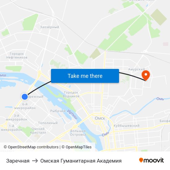 Заречная to Омская Гуманитарная Академия map