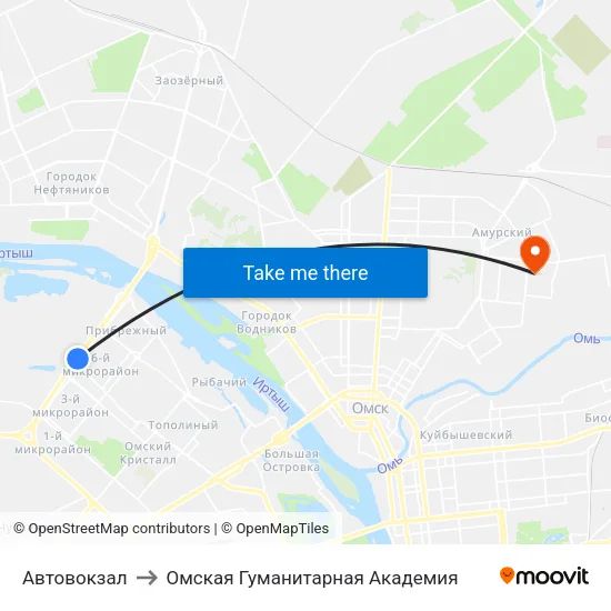 Автовокзал to Омская Гуманитарная Академия map