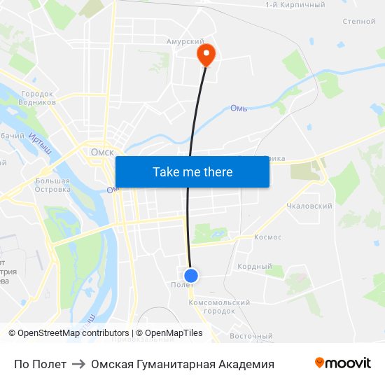 По Полет to Омская Гуманитарная Академия map