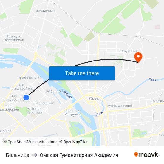 Больница to Омская Гуманитарная Академия map