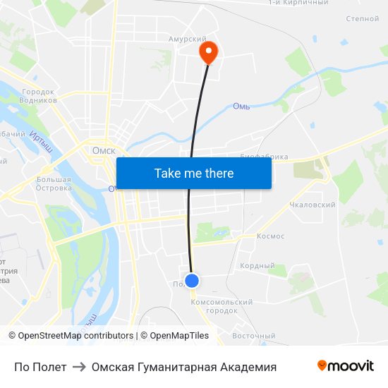 По Полет to Омская Гуманитарная Академия map