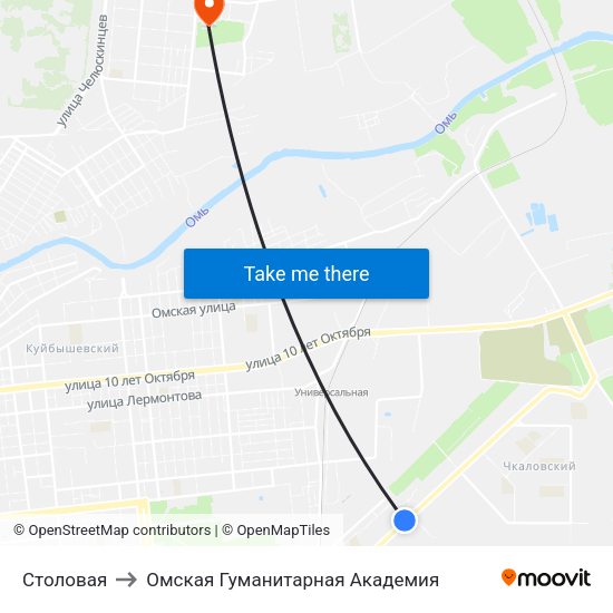 Столовая to Омская Гуманитарная Академия map