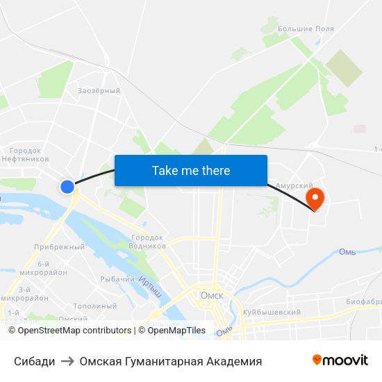 Сибади to Омская Гуманитарная Академия map