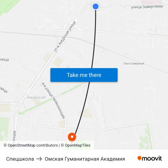 Спецшкола to Омская Гуманитарная Академия map