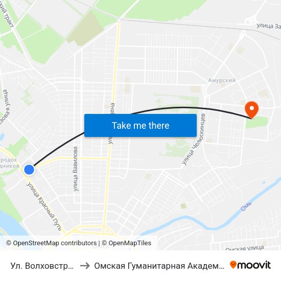 Ул. Волховстроя to Омская Гуманитарная Академия map