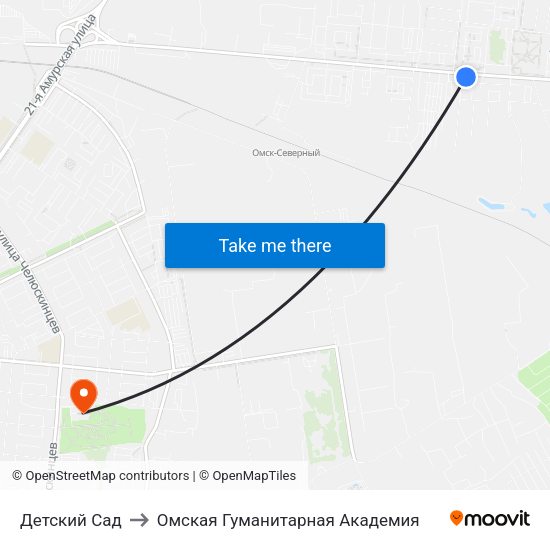Детский Сад to Омская Гуманитарная Академия map