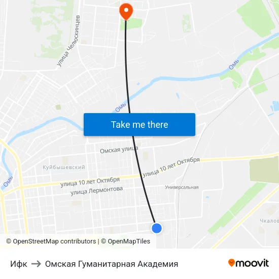Ифк to Омская Гуманитарная Академия map