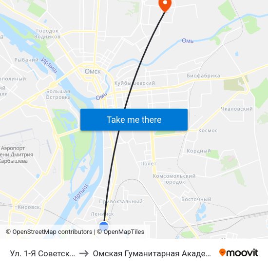Ул. 1-Я Советская to Омская Гуманитарная Академия map