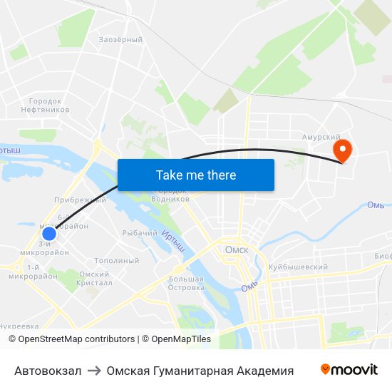Автовокзал to Омская Гуманитарная Академия map