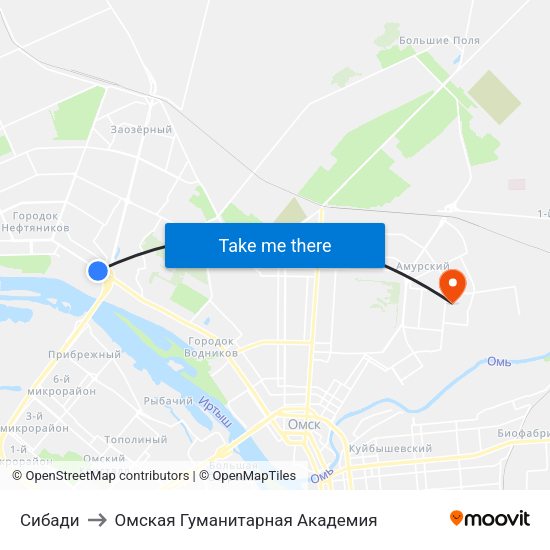 Сибади to Омская Гуманитарная Академия map