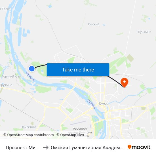 Проспект Мира to Омская Гуманитарная Академия map