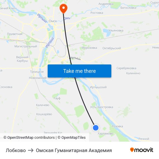 Лобково to Омская Гуманитарная Академия map