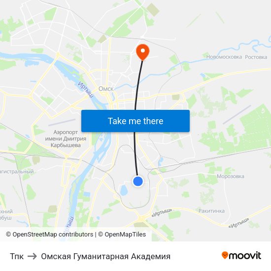 Тпк to Омская Гуманитарная Академия map