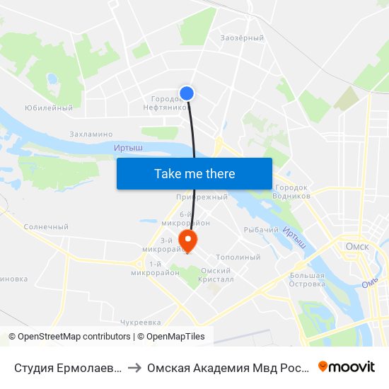 Студия Ермолаевой to Омская Академия Мвд России map