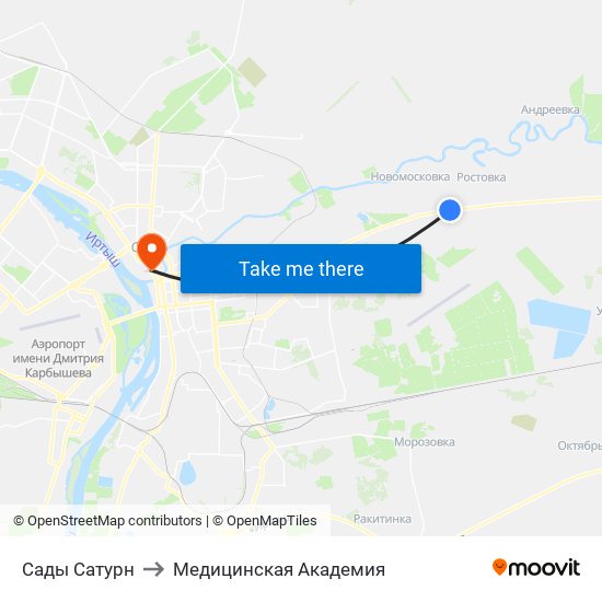 Сады Сатурн to Медицинская Академия map