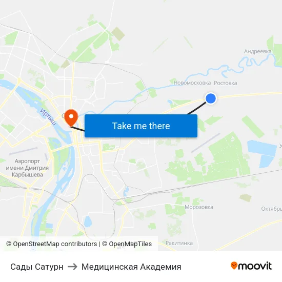 Сады Сатурн to Медицинская Академия map