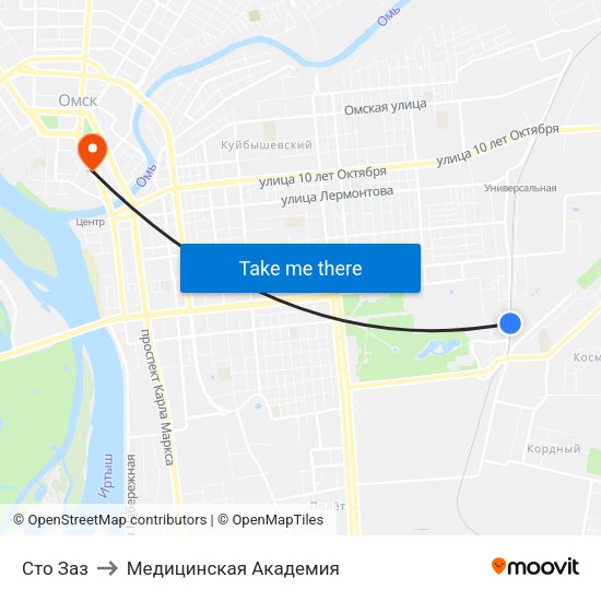 Сто Заз to Медицинская Академия map