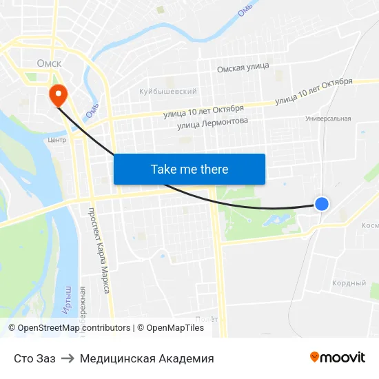 Сто Заз to Медицинская Академия map