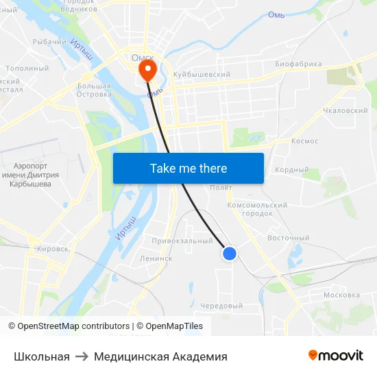 Школьная to Медицинская Академия map