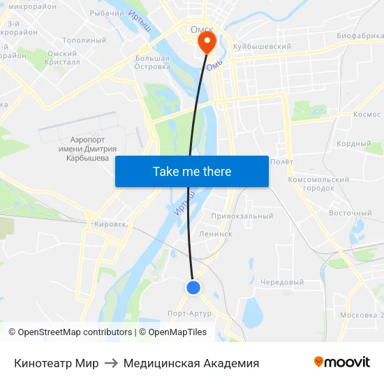 Кинотеатр Мир to Медицинская Академия map