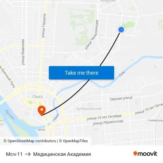 Мсч-11 to Медицинская Академия map