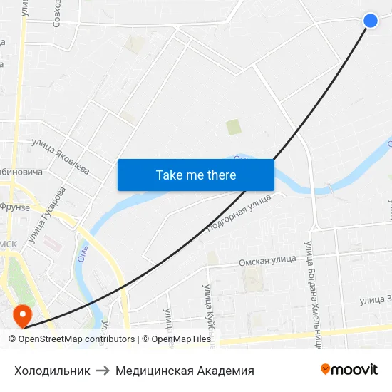 Холодильник to Медицинская Академия map