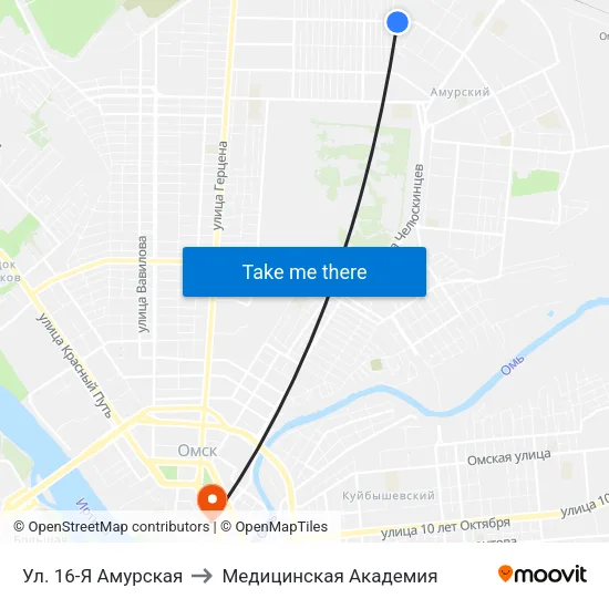 Ул. 16-Я Амурская to Медицинская Академия map