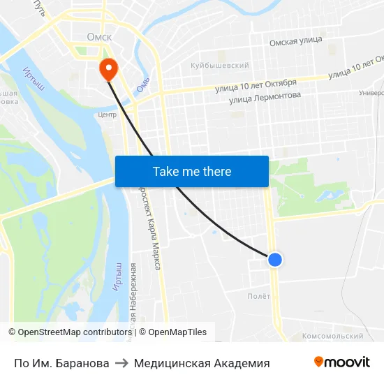По Им. Баранова to Медицинская Академия map