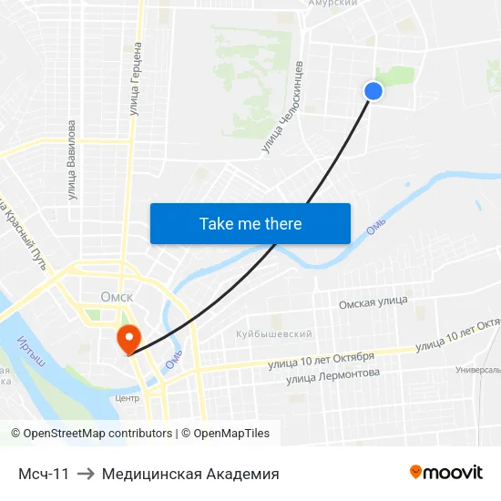 Мсч-11 to Медицинская Академия map