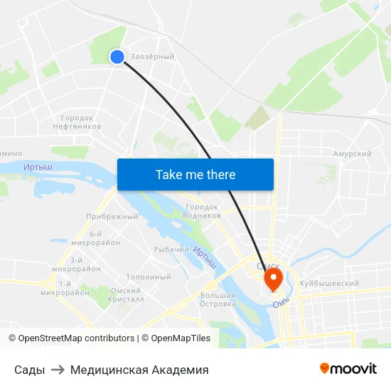 Сады to Медицинская Академия map