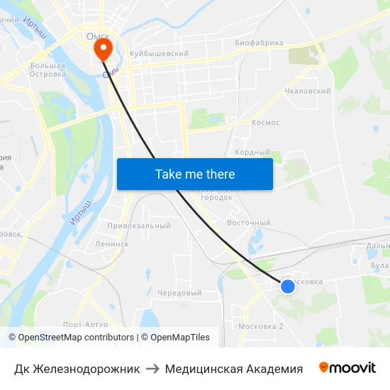 Дк Железнодорожник to Медицинская Академия map