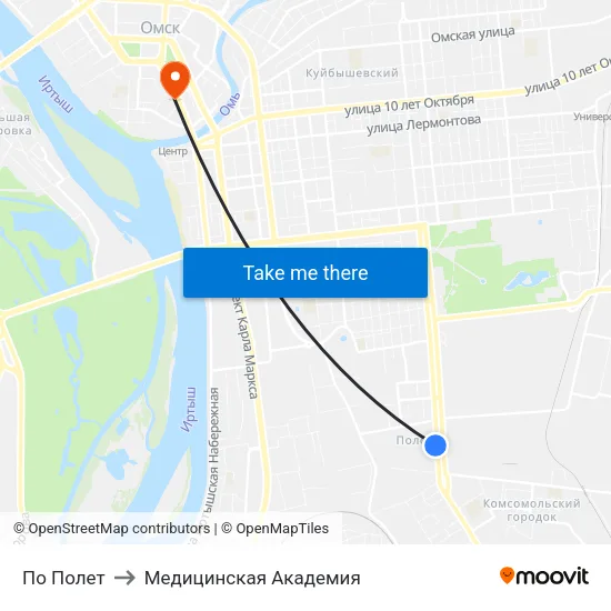 По Полет to Медицинская Академия map